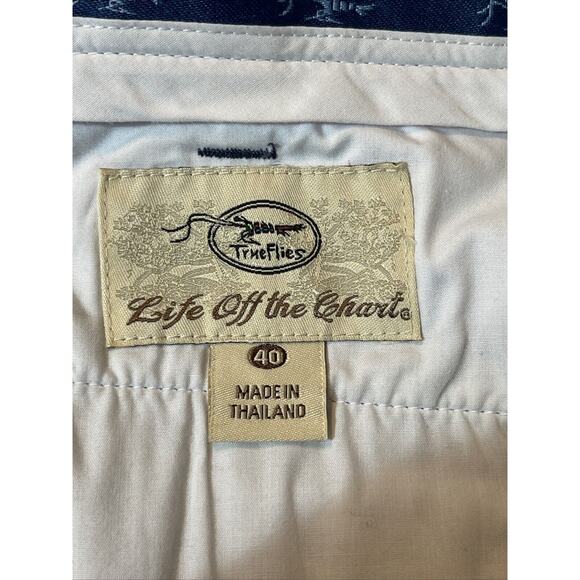 TRUE FLIES Men’s Size 40 Gasparilla Shorts Fishing Blue Fish Print - Picture 3 of 8